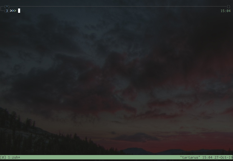 Screenshot of tmux opened