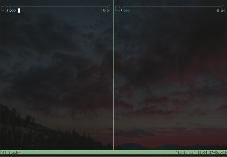 Tmux with two panes