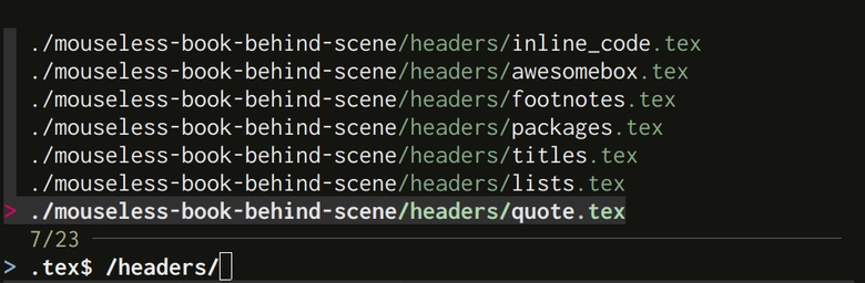 Using fzf metacharacter end-of-line