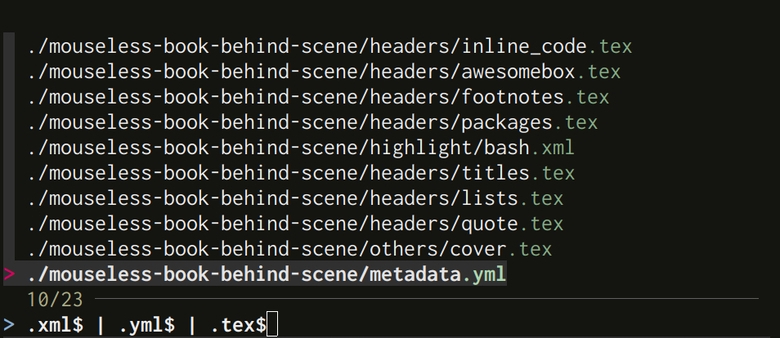 Using fzf metacharacter end-of-line