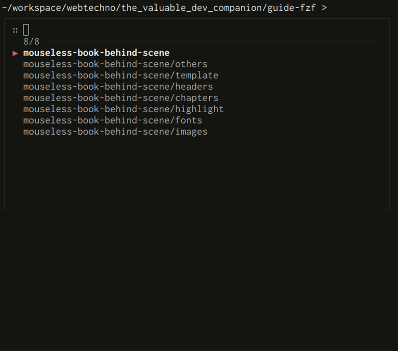Using fzf in the shell to search the files