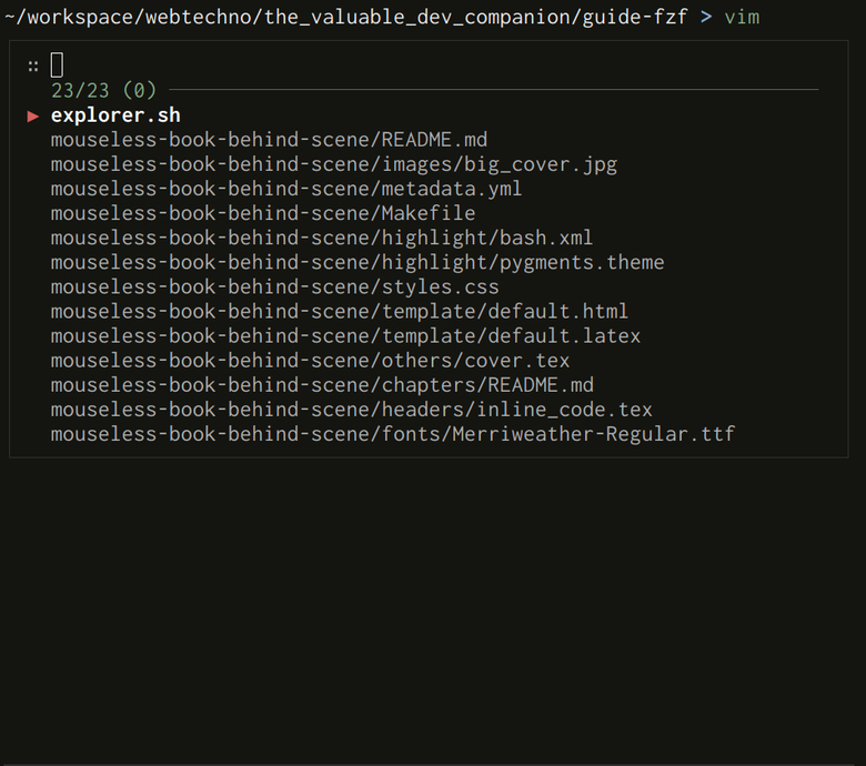 Using fzf in the shell to search the files and directories