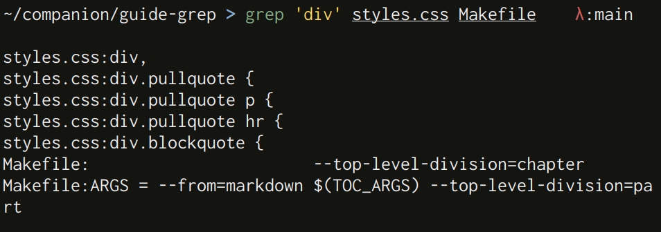 Using grep to find a literal string in multiple files