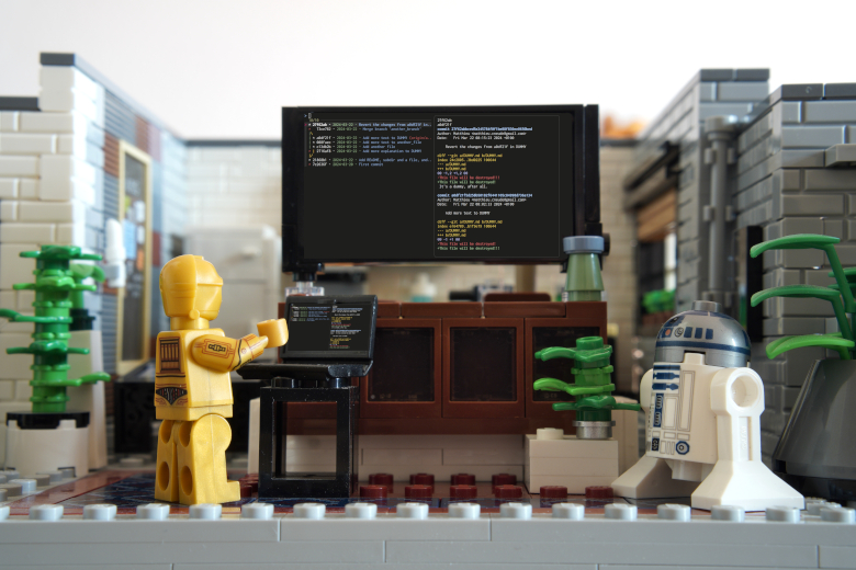 C3PO and RD2D obviously use fzf interfaces with Git